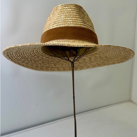 NEW Gigi Pip Isla Wide-Brim Straw Fedora Hat with Suede Band main image 12